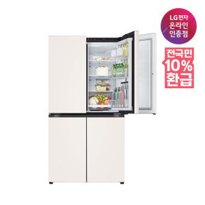 LG전자 환급 체감가 177만원대 LG 디오스 오브제컬렉션 매직스페이스 냉장고 T875MEE111 1등급 870L 4도어 냉장고