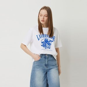 시슬리 [Online Exclusive] 로즈 그래픽 티셔츠_SATS80531WH