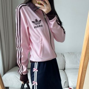 아디다스 베켄바우어 핑크 트랙탑 져지 핑크 브라운
