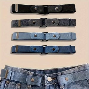 4개 세트 탄력 벨트 - 캐주얼 및 정장용 보이지 않는 허리띠, 빈티지 스타일