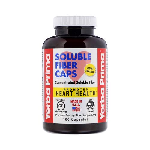 [아이허브] <b>Yerba Prima</b> 수용성 식이섬유 캡슐 625mg 180캡슐, 심장 혈관 <b>콜레스테롤</b> 글루텐프리