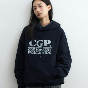 [코드그라피] 스퀘어 로고 후드티_네이비 CBESUTH200DN00