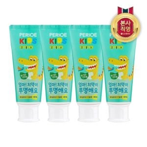 페리오 페리오키즈 고불소치약 엄마치약이투명해요 스텝2 치약 80g x 4개