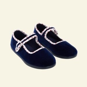 봉통 네이비 벨벳 메리제인 EU20 9-12m