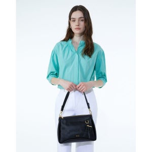 [닥스ACC]  여성 블랙 타탄체크경판 가죽 숄더백 DCBA3E432BK