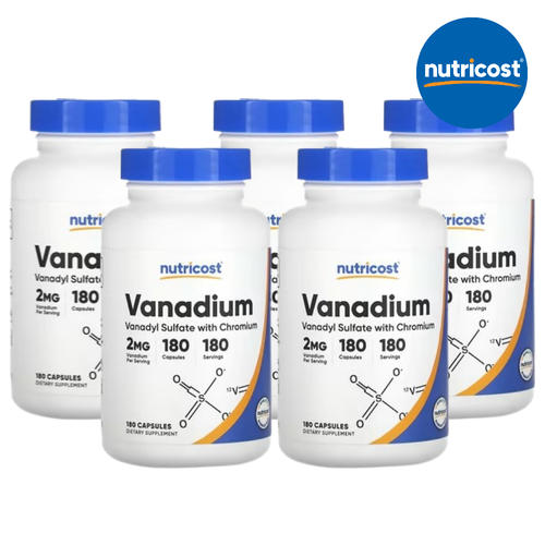 뉴트리코스트 <b>바나듐</b> 바나디움 크로뮴 2mg 캡슐 180정 Vanadium 5개