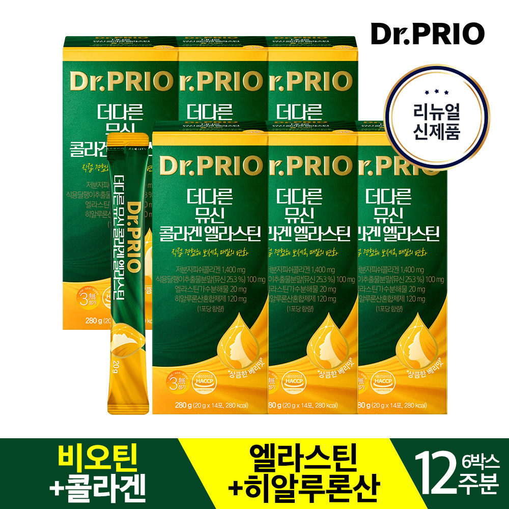 닥터프리오 <b>더다른 뮤신</b> 콜라겐 <b>엘라스틴</b> 6박스 12주분