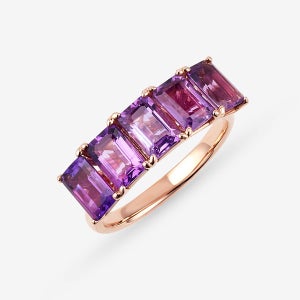 14k,18k 2.37CT 에메랄드컷 자수정 반지