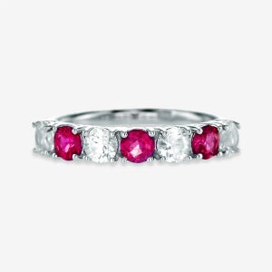 14k,18k 1.48CT 라운드 천연 루비&사파이어 반지