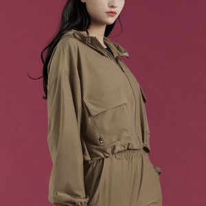 요가복아우터 피치 다이어트 후드집업 모카베이지 간절기아우터