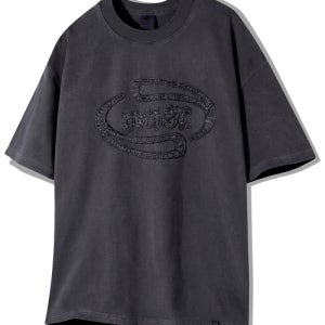 [고스트리퍼블릭] 아플리케 자수 피그먼트 반팔티 GT-373 GT-373