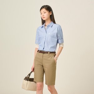 [롯데백화점] 빈폴 레이디스 필라필 5부 소매 스트라이프 셔츠 - 스카이블루 (BF5465C05Q) LE1219192586