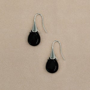 마르타 925 Silver. Pebble Earring_Blackbean