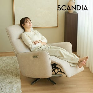스칸디아 [CJ단독가] 루넨 듀얼 USB 1인용 전동 리클라이너 패브릭 소파