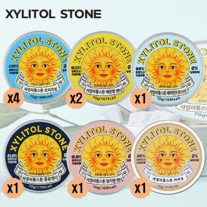 자일리톨스톤 6종 10개(오리지널4+레몬2+페페먼트1+졸음1+딸기1+카카오1) TV상품