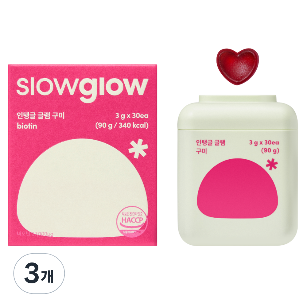 <b>슬로우글로우</b> 인탱글 글램 구미 3g  30정  3개