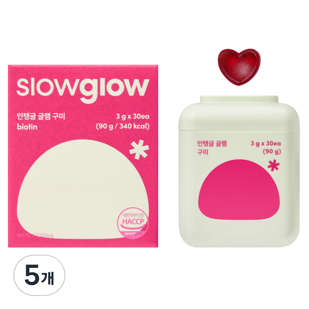 <b>슬로우글로우</b> 인탱글 글램 구미 3g  30정  5개