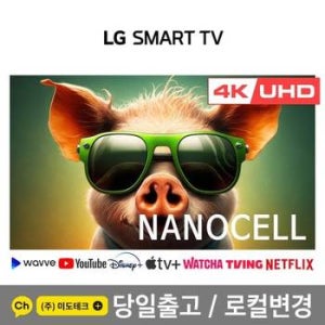 LG 75인치 나노셀 4K UHD 스마트 TV 75NANO75+이동형 무빙 스탠드 방문설치