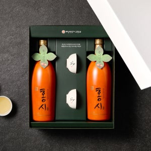 잘 익은 대봉감같은 홍시 과실주 선물세트 720ml 2입(+전용잔2입)