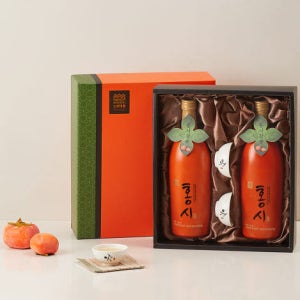 잘 익은 대봉감같은 홍시 과실주 선물세트 720ml 2입(+전용잔2입)