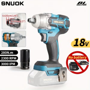 스누크 18V 브러시리스 280N.m 고토크 1/2인치 전기 렌치, 순수 구리 코어 모터가 있는 듀얼 기능 드릴 홈 DIY 자동차 수리 멀티펑션 파워 툴