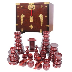 남원공방 남원 제기세트 47P - 고급 제기함 (늘해랑 복제기 - 오리목) 디자인이 예뻐요