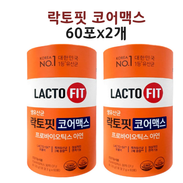 <b>락토</b>핏 코어 맥스 생착<b>유산균</b> <b>실크피브로인</b> 프롤린공법 효능 분말 가루 60포 2개