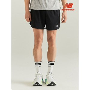 [뉴발란스]  남성 스탠다드핏 4부 우븐 반바지 블랙