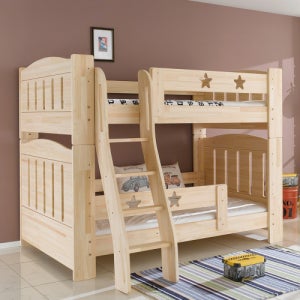 편백 원목 어린이 분리형 이층 침대 프레임