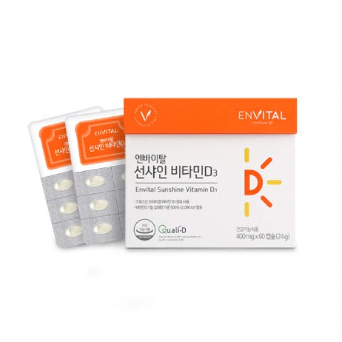 <b>엔바이탈</b> 선샤인 <b>비타민D3</b> 400mg x 60캡슐, 1개