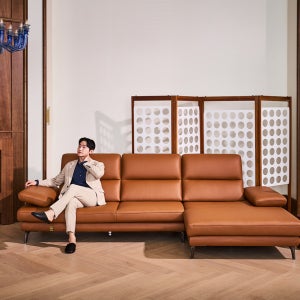 루체 4인 카우치 전체 천연가죽 소파