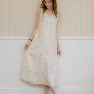 [던드롭] DD_V-neck flower dress_2color DD_V-neck flower dress_2color