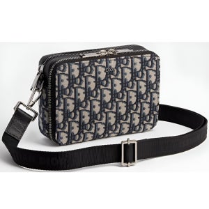 디올 오블리크 자카드 스트랩 지퍼 파우치 베이지 블랙 2OBBC119YSE H05E 131296507