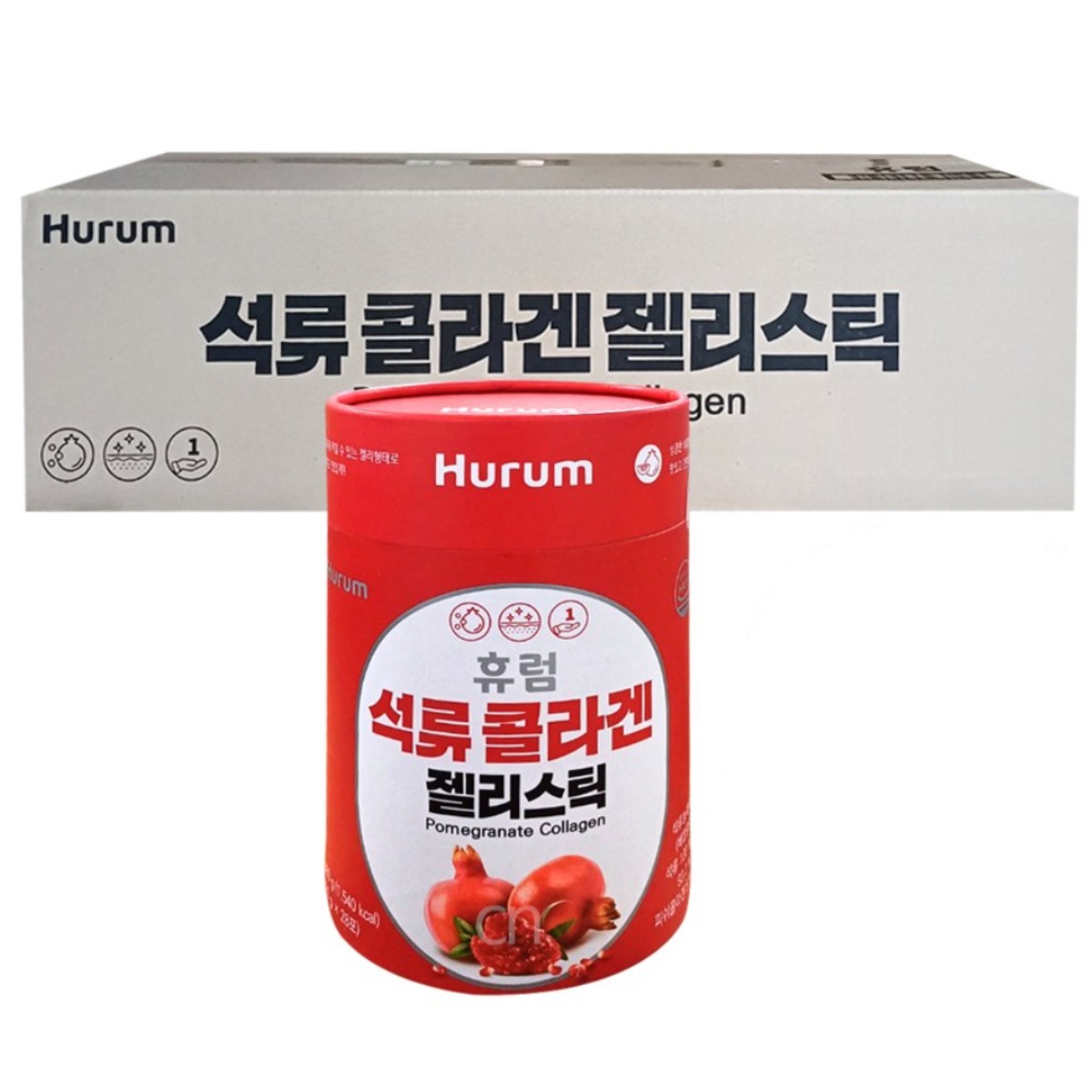 <b>휴럼</b> 석류 콜라겐 젤리스틱 (사은품 마이비데 발란스케어 휴대용)  10개  560g