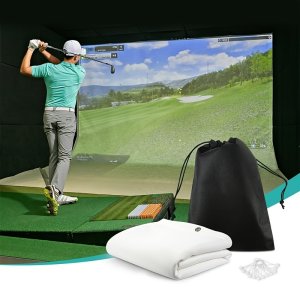 3x3M, 3x2.6M, 3x2.2M, 2.5×2.5M 스크린을 갖춘 고화질 무음 골프 시뮬레이터 - 내구성이 뛰어나고 내마모성이 뛰어나고 골프 클럽 연습에 이상적입니다. 흰색