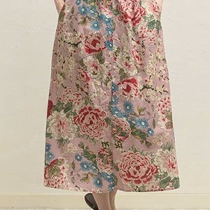 스로드 쪼록꽃 린넨 스커트