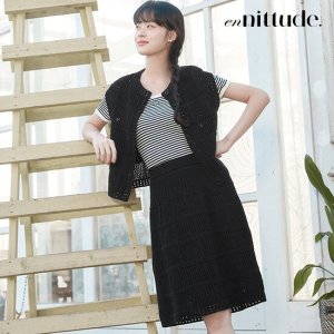 엔니튜드 크로셰 썸머 니트 재킷+스커트 셋업 (런칭 79,900원) TV상품
