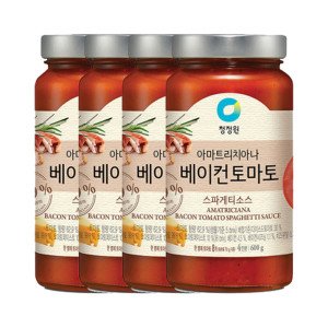 청정원 베이컨 토마토 스파게티 소스 600g 4개