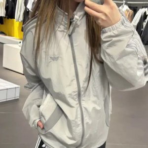 아디다스 2000S 우븐 트랙탑 바람막이 집업 자켓 그레이 투 그레이 쓰리 JP1138