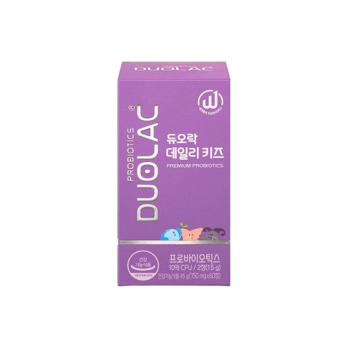 듀오락 <b>데일리</b> 키즈 <b>프로바이오틱스</b> 750mg x 60정, 1개