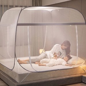 이지 원터치 사각모기장 텐트 대형 침대 캠핑용 방충망 싱글~패밀리 사이즈