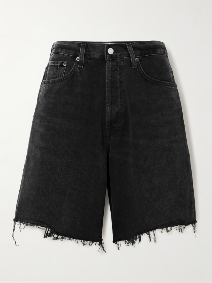 에이골디 데님쇼츠 AGOLDE Indra distressed denim shorts 1647597356793017