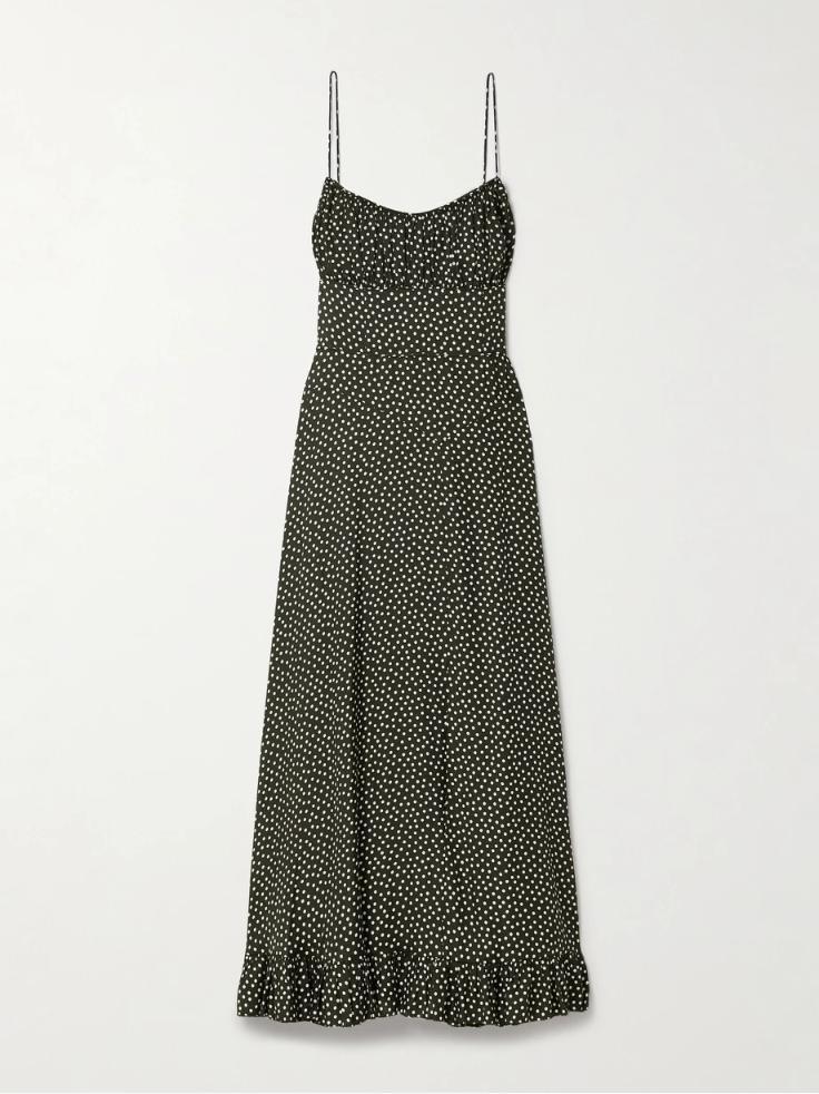 DÔEN Rosaria polka-dot silk-blend midi dress 1647597353900811