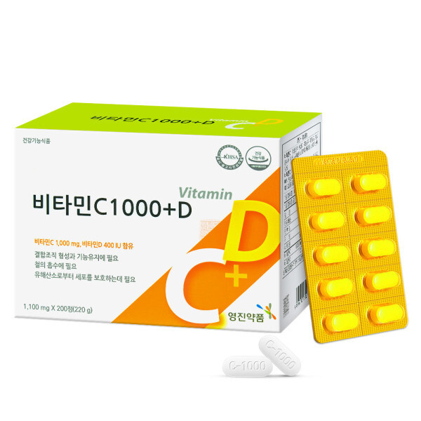 <b>비타민C</b> 1000플러스D 200정 <b>비타민C</b> <b>비타민</b>D
