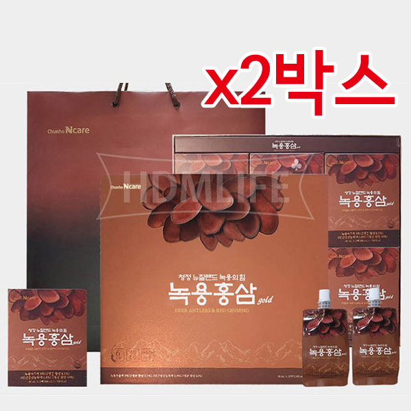 천호엔케어 <b>녹용</b>홍삼<b>골드</b> 80mlx30포 2BOX  2개  2400ml