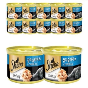 쉬바 캔 참치 슬라이스 85g 12개 (고양이 습식간식캔)