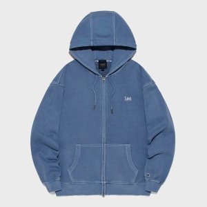LEE 스몰 트위치 로고 다잉 후드 집업 클래식 블루 LE2501HZ10CB384574