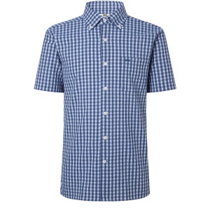 [닥스 남성] 린넨 혼방 블루 마이크로패턴 써커 반팔 셔츠 DMSH5BC13B2