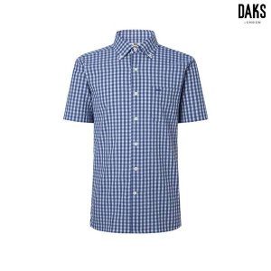 [닥스 남성] 백화점정품 cs 닥스 코튼 린넨 혼방 마이크로패턴 써커 반팔 셔츠 DMSH5BC15B4