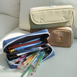 포포팬시 저소음 포켓 3단 펜 파우치